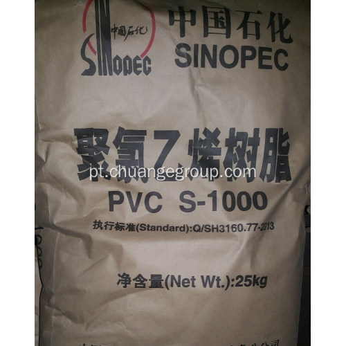 Resina de PVC de cloreto de polivinila da marca Sinopec S-1000